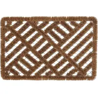 Relaxdays deurmat kokos - 40 x 60 cm - kokos - metaal - antislip - binnen en buiten - weerbestendig