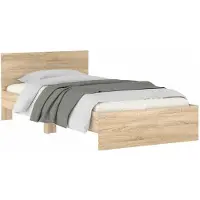 vidaXL Bedframe met hoofdbord zonder matras sonoma eiken 100x200 cm
