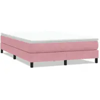 vidaXL Boxspringbed zonder matras, roze, 140x220 cm, fluweel