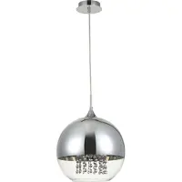 Maytoni hanglamp Fermi, kristallen glas, E27, 1 lichtpunt, 60W, dimbaar, nikkel