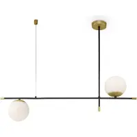 Maytoni hanglamp Nostalgia, 2 lichtpunten, metaal/glas, messing/goud, fitting E14