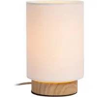 Lucide ALBANE - Tafellamp - Ø 12 cm - 1xE14 - Lichte houtlook - Essential