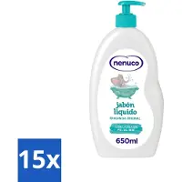 Nenuco 15 x - Jabon Líquido - Vloeibare Zeep - Originele Geur - Met Doseerpomp - 650 ml - Voordeelverpakking - 15 stuks