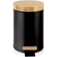 Orion Metalen afvalbak met pedaal, zwart. Kleur: zwart. Inhoud: 3 liter
