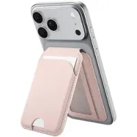 Cazy magnetische Kaarthouder - 3 Kaartvakken - Inclusief Standaardfunctie - Compatibel met MagSafe - Roze
