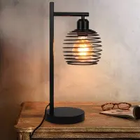 NETTLIFE Tafellamp E27 - Vintage Nachtlamp - Zwart - Metaal - Tafellamp Max. 40W - Retro bureaulamp - voor Slaapkamer | Soonkamer | Hotel | Keuken-excl. lichtbron