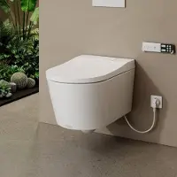 HOROW Douche-WC - Randloos - Geurafzuiging - Geïntegreerde radar- en voetsensoren - Warme luchtdroging - Ladydouche - Japans Toilet