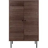 Nest of Nora Wandkast Enna - 2-deurs met zwarte metalen poten - Smoked eikenfineer