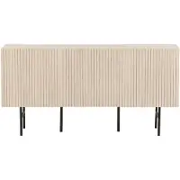 QUVIO Daro Dressoir - Scandinavisch Design - Whitewash Veneer - Zwarte Poten