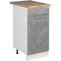 Vicco Wastafelkast R-Line Beton/Wit 40 cm goudkleurig eiken werkblad, Model 72866