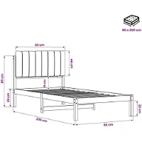 vidaXL Bedframe met gestoffeerd hoofdbord Donkerbruin en lichtgrijs
