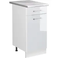 Vicco Wastafelkast R-Line Wit Hoogglans/Wit 40 cm marmer werkblad, Model 72902
