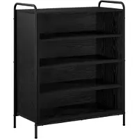 vidaXL - Schoenenkast - 76 - x - 36,5 - x - 93 - cm - Bewerkt - hout - Zwart - eiken