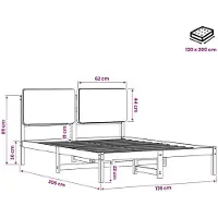 vidaXL Bedframe met gestoffeerd hoofdbord Naturel en lichtgrijs