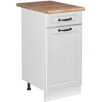 Vicco Wastafelkast R-Line Wit landelijk/Wit 40 cm goudkleurig eiken werkblad, Model 72905