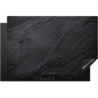KitchenYeah Inductie beschermer 85x55 cm - Zwart - Beton print - Afdekplaat voor kookplaat - Bescherming inductieplaat mat - Beschermplaat - Beschermmat inductiekookplaat - Keuken accessoires