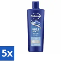 Andrélon 5 x – Shampoo – Hair & Body Men – 400 ml - Voordeelverpakking - 5 stuks