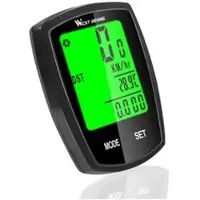 West Biking fietscomputer fiets numérique LED vitesse chronomètre zwart