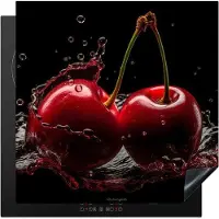 KitchenYeah Inductie beschermer 60x60 cm - Kersen - Fruit - Water - Kookplaataccessoires - Afdekplaat voor kookplaat - Inductieplaat mat - Afdekmat voor inductiekookplaat - Keuken decoratie