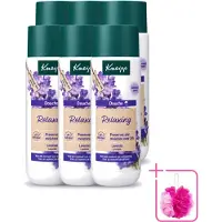 Kneipp 6 x - Douchegel - Relaxing - Ontspannende Geur - 200 ml - Bulkverpakking - Douchegel ontspanning - Douchemop - Ontspannende geur