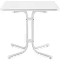Beautissu Bistroni, tuintafel, 80x80x70 cm, wit, geschikt voor balkon, buitengebruik, kwaliteit voor horeca