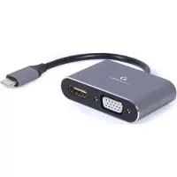 Gembird A-USB3C-HDMIVGA-01 USB-grafische adapter, grijs