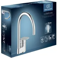 Ideal standard Keukenmengkraan CERAPLAN met één hendel en hoge, chromen uitloop, chroom