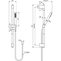 Ideal standard Idealrain - Set douchekop, douchestang en doucheslang, chroom A7617AA