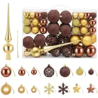 vidaXL - Kerstballenset - 111 - st - Bruin - en - goud - 6 - cm - Polystyreen