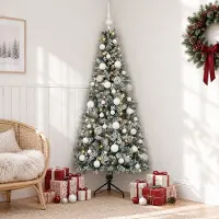 vidaXL Kunstkerstboom met kerstbal 120 cm 150 LED's Warmwit