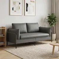 vidaXL 2-Zits Sofa 2-zits Donkergrijs 188 x 81 x 89 cm fluweel