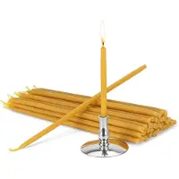 NKlaus Bijenwas Kaarsen Set Geel 22 cm Handgemaakt 31 Stuks