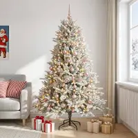 vidaXL Kunstkerstboom met kerstbal 240 cm 300 LED's Warmwit