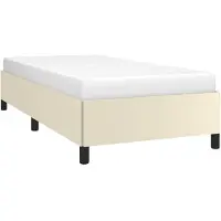 vidaXL Bedframe kunstleer crèmekleurig 140x190 cm