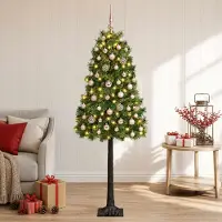 vidaXL Kunstkerstboom met scharnieren en kerstballen 120 cm 150 LED's