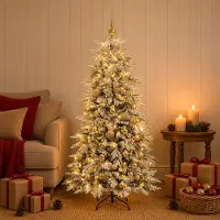vidaXL Kunstmatige Hinged Kerstboom 120 cm 150 LED's Warmwit PE & PVC