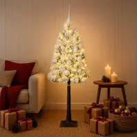 vidaXL Kunstkerstboom met scharnieren en kerstballen 120 cm 150 LED's