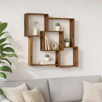vidaXL Wandplank Oud hout 98 x 17 x 91 cm Bewerkt hout