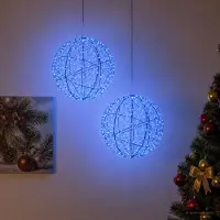 vidaXL Kerst Finial Licht 2 st 1000 LED's Blauw Diameter 40 x 42 cm