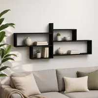 vidaXL Wandplank Zwart eiken 168.5 x 17 x 68 cm Bewerkt hout