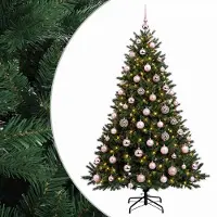 vidaXL Kunstkerstboom met kerstbal 240 cm 300 LED's Warmwit