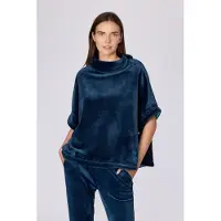 Woody poncho dames - donkerblauw - 262-15-TLA-C/881 - maat XS/S