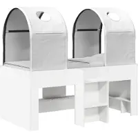 vidaXL Bed met Tunnel 3 st Wit Bewerkt hout