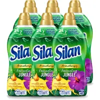 Silan 6 x Aromatherapy - Wasverzachter - Fascinating Jungle - Essentiële Oliën en Langdurige Parfum - 48 Wasbeurten - 1.056L - Voordeelverpakking - 6 stuks