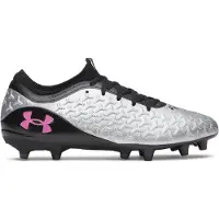 Under Armour Magnetico Select 6 Gras Voetbalschoenen (FG) Zwart Metallic Silver Felroze