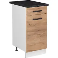 Vicco Wastafelkast R-Line Goudkleurig Eiken/Wit 40 cm antraciet werkblad, Model 72881