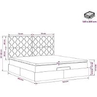 vidaXL Ottoman bed met matras Donkergroen 140 x 200 cm Fluweel