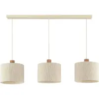 Brilliant Hanglamp Arlo, dimbaar, crème / amber, Woon-/ Eetkamer, Textiel / Stof / Zijde, Modern, Hanglamp