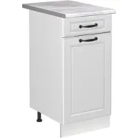 Vicco Wastafelkast R-Line Wit landelijk/Wit 40 cm marmer werkblad, Model 72906