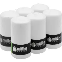 Seit 1744 müller KERZEN Müller Witte Staande Kaarsen - Set van 6 - 6.8x13.5cm - Geurloos